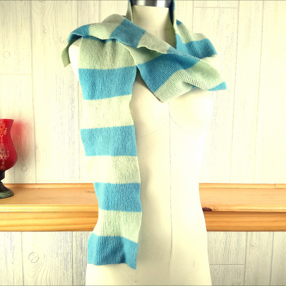 GAP Other - GAP 100% Lambswool Blue Mint Green Striped Scarf